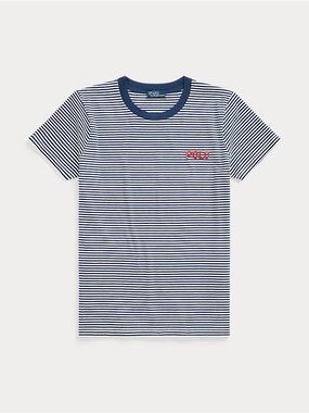 Polo Logo Striped Jersey Tee